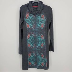 Title Nine Abstract Long Sleeve Cowl Neck Dress S